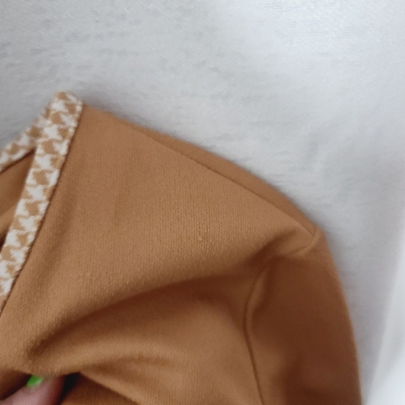 Vintage 60s 70s Mid Century Brown Houndstooth Trim Jacket Mod Retro - Picture 13 of 13